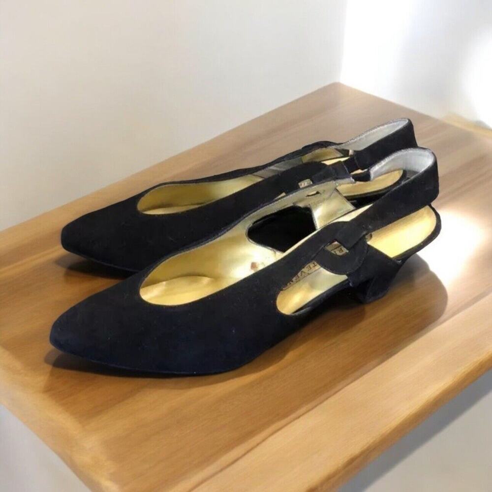 Vintage Y2K Valerie Stevens black suede Pumps Women’s Size 8 heels